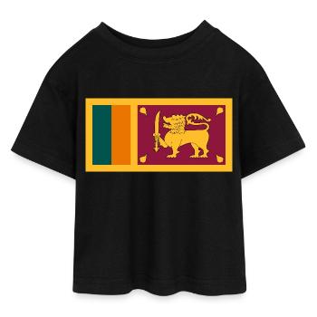 Sri Lanka - Teen Cropped Jersey T-Shirt - Schwarz - Vorne - AI Model Teenager Female light (150cm)