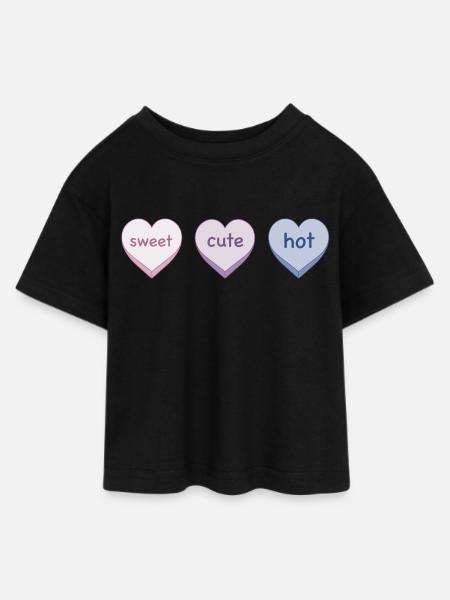 Süß süß heiß - Teen Cropped Jersey T-Shirt - Schwarz