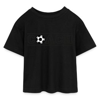 Football Coach - Teen Cropped Jersey T-Shirt - black - Front - AI Model Teenager Female light (150cm)