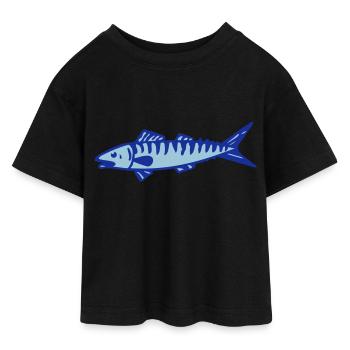 makrel - Cropped jersey-T-shirt til teenagere - sort - Foran - AI Model Teenager Female light (150cm)