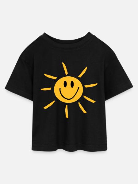 Sun - T-shirt Crop Top en jersey Ado - noir