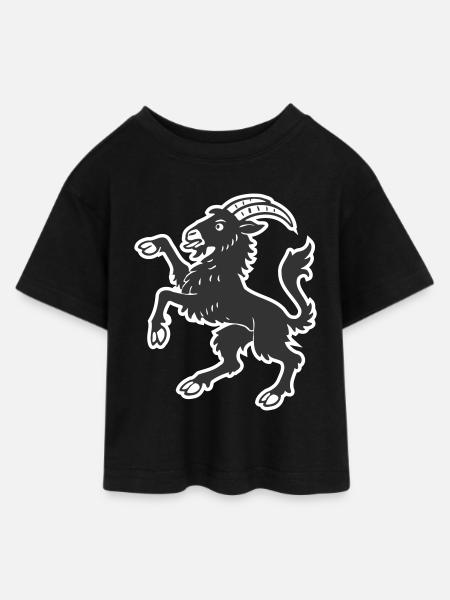 Hälsinge goat - Teen Cropped Jersey T-Shirt - black