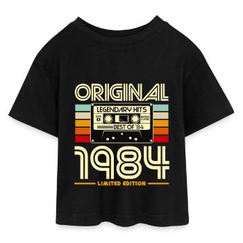 Original 1984 Retro Cassette - T-shirt Crop Top en jersey Ado - noir - Devant - AI Model Teenager Female light (150cm)