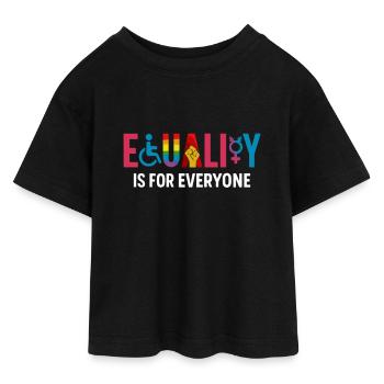 Equality for All – Inclusive Pride Design - Teen Cropped Jersey T-Shirt - black - Front - AI Model Teenager Female light (150cm)