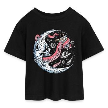 Space Battle with Alien Tentacles - Teen Cropped Jersey T-Shirt - Schwarz - Vorne - AI Model Teenager Female light (150cm)