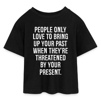 les gens n’aiment évoquer votre passé que lorsque le - T-shirt Crop Top en jersey Ado - noir - Devant - AI Model Teenager Female light (150cm)