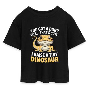 Bearded Dragon Reptile Lover Lizard Pet - Teen Cropped Jersey T-Shirt - black - Front - AI Model Teenager Female light (150cm)
