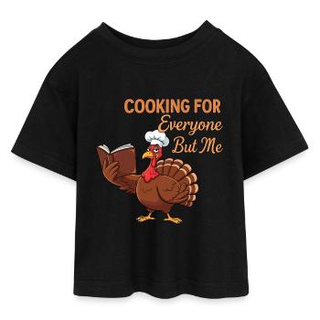 Cooking grouch turkey - Teen Cropped Jersey T-Shirt - black - Front - AI Model Teenager Female light (150cm)