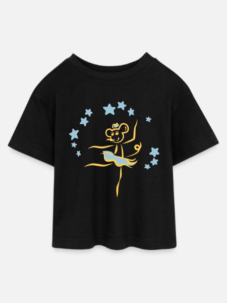 Tanzmaus | Dance Shirts - Teen Cropped Jersey T-Shirt - black