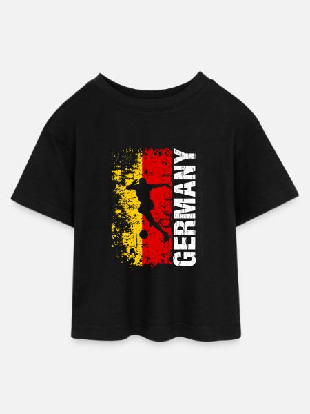 Deutschland Fussball Nationalmannschaft - Geschenk - Teen Cropped Jersey T-Shirt - Schwarz
