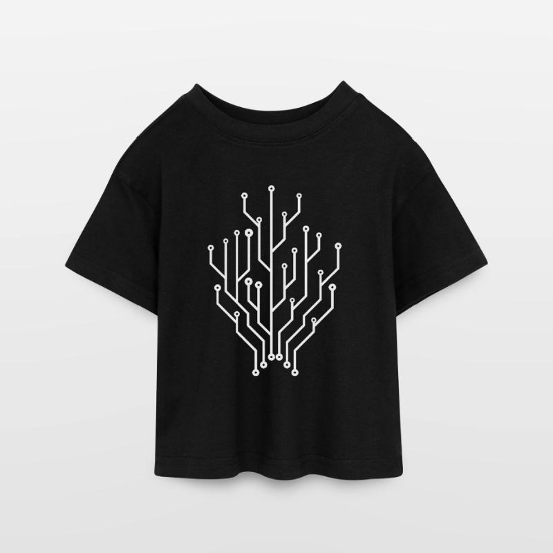 Connecteurs de circuits imprimés Programmer Computer Science Tree T-shirt Crop Top en jersey Ado