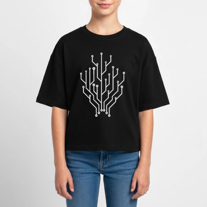 Connecteurs de circuits imprimés Programmer Computer Science Tree T-shirt Crop Top en jersey Ado