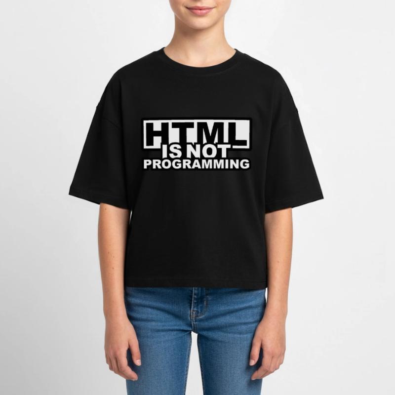 HTML est pas la programmation T-shirt Crop Top en jersey Ado