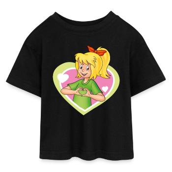 Bibi Blocksberg verliebt Herzen - Teen Cropped Jersey T-Shirt - Schwarz - Vorne - AI Model Teenager Female light (150cm)