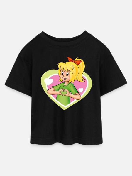 Bibi Blocksberg verliebt Herzen - Teen Cropped Jersey T-Shirt - Schwarz