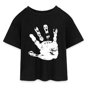 Handabdruck Kids - Teen Cropped Jersey T-Shirt - Schwarz - Vorne - AI Model Teenager Female light (150cm)