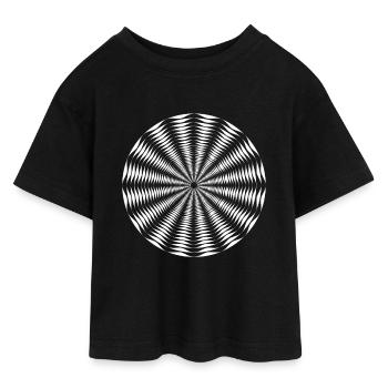 Optische Täuschung - Teen Cropped Jersey T-Shirt - Schwarz - Vorne - AI Model Teenager Female light (150cm)