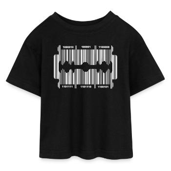 Razor blade with code - Teen Cropped Jersey T-Shirt - black - Front - AI Model Teenager Female light (150cm)