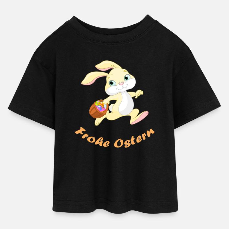 Pâques - T-shirt Crop Top en jersey Ado - noir