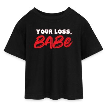 Séparation des relations - T-shirt Crop Top en jersey Ado - noir - Devant - AI Model Teenager Female light (150cm)