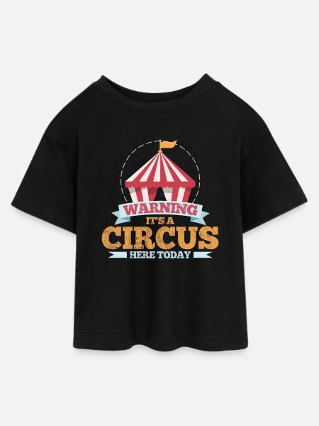 Zirkus - Teen Cropped Jersey T-Shirt - Schwarz