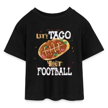 Taco Bout Football Match Day - Teen Cropped Jersey T-Shirt - black - Front - AI Model Teenager Female light (150cm)