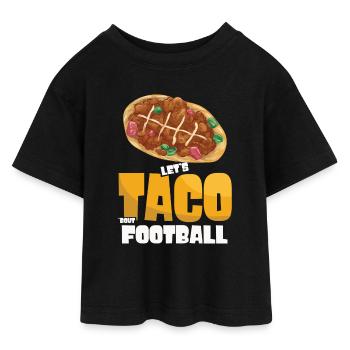 Taco Bout Football Match Day - Teen Cropped Jersey T-Shirt - black - Front - AI Model Teenager Female light (150cm)