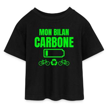 bilan carbone, écologie, écologiste - T-shirt Crop Top en jersey Ado - noir - Devant - AI Model Teenager Female light (150cm)