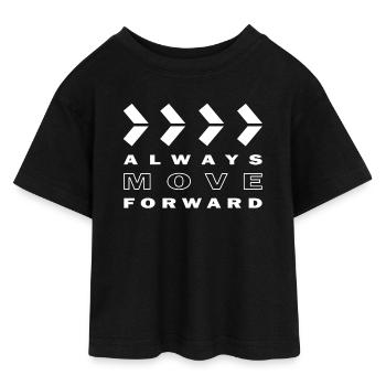 ALWAYS MOVE FORWARD - Teen Cropped Jersey T-Shirt - Schwarz - Vorne - AI Model Teenager Female light (150cm)