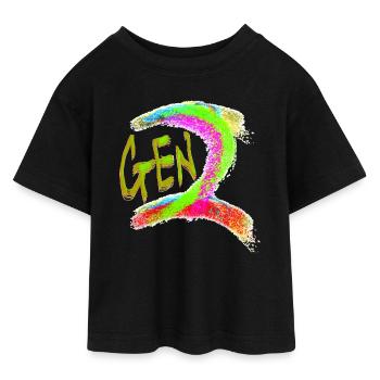 Génération Z - T-shirt Crop Top en jersey Ado - noir - Devant - AI Model Teenager Female light (150cm)
