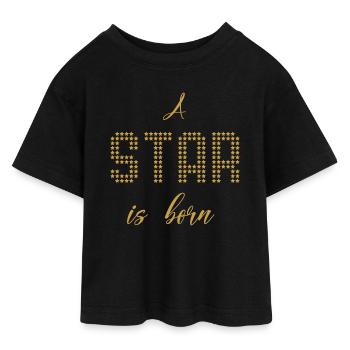 A Star is born - Teen Cropped Jersey T-Shirt - Schwarz - Vorne - AI Model Teenager Female light (150cm)