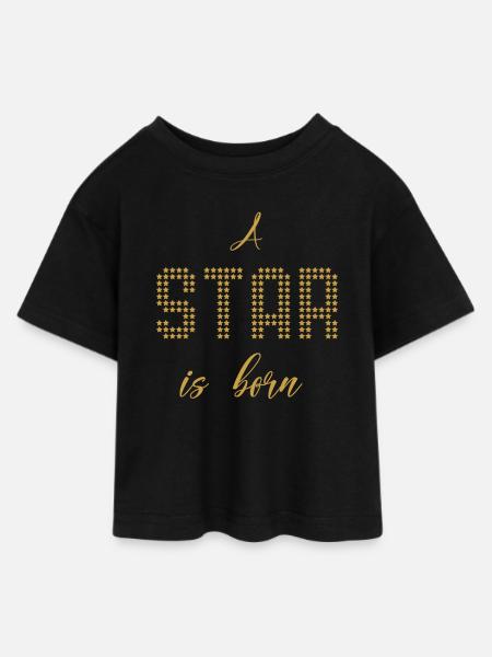 A Star is born - Teen Cropped Jersey T-Shirt - Schwarz