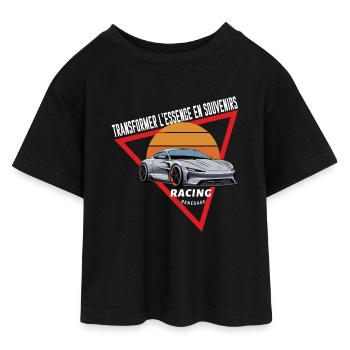 Racing Soleil Triangle - Teen Cropped Jersey T-Shirt - Schwarz - Vorne - AI Model Teenager Female light (150cm)