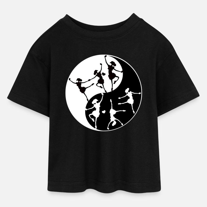 Danse Classique Yin Yang - T-shirt Crop Top en jersey Ado - noir