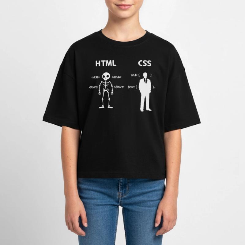 Code Css C++ Php Java Developer Code Scripting Teen Cropped Jersey T-Shirt