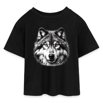 Loup - T-shirt Crop Top en jersey Ado - noir - Devant - AI Model Teenager Female light (150cm)