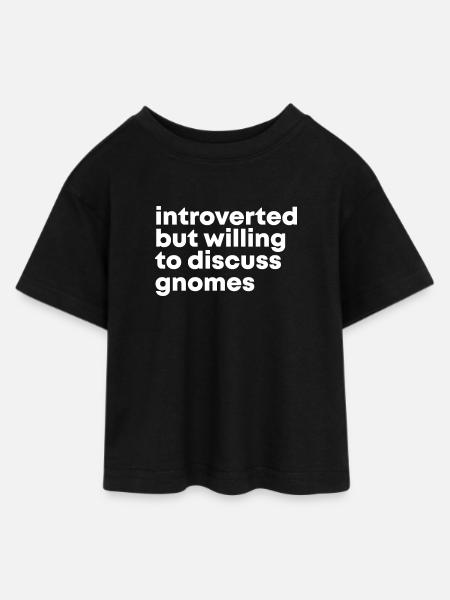 Gnome Gnome Gnome - Teen Cropped Jersey T-Shirt - Schwarz