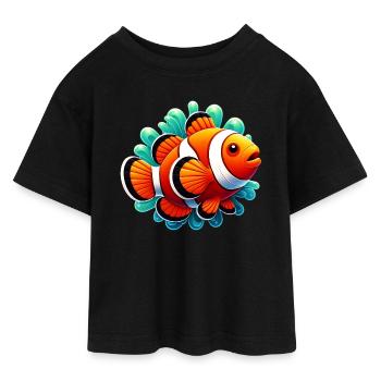 Poisson-clown - T-shirt Crop Top en jersey Ado - noir - Devant - AI Model Teenager Female light (150cm)