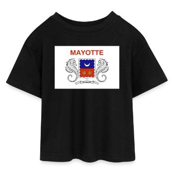 Mayotte - Teen Cropped Jersey T-Shirt - black - Front - AI Model Teenager Female light (150cm)