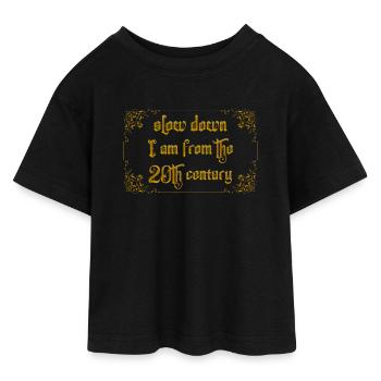Plus lentement - T-shirt Crop Top en jersey Ado - noir - Devant - AI Model Teenager Female light (150cm)