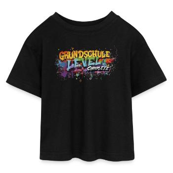 Grundschule Level Complete Graffiti Abschlussshirt - Teen Cropped Jersey T-Shirt - Schwarz - Vorne - AI Model Teenager Female light (150cm)