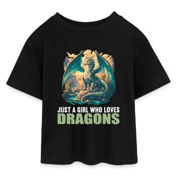 Drachen Drache - Teen Cropped Jersey T-Shirt - Schwarz - Vorne - AI Model Teenager Female light (150cm)