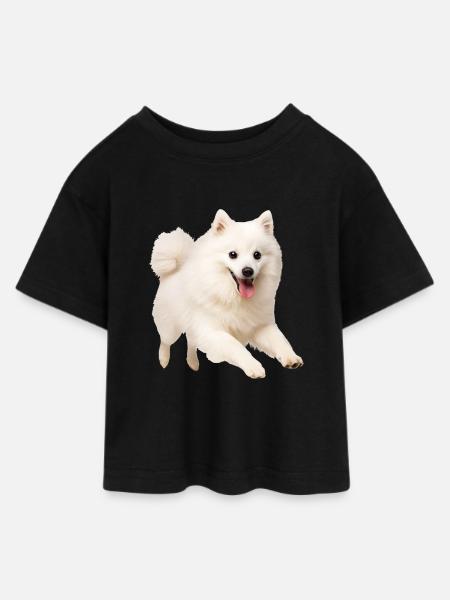 Japan Spitz - Teen Cropped Jersey T-Shirt - Schwarz