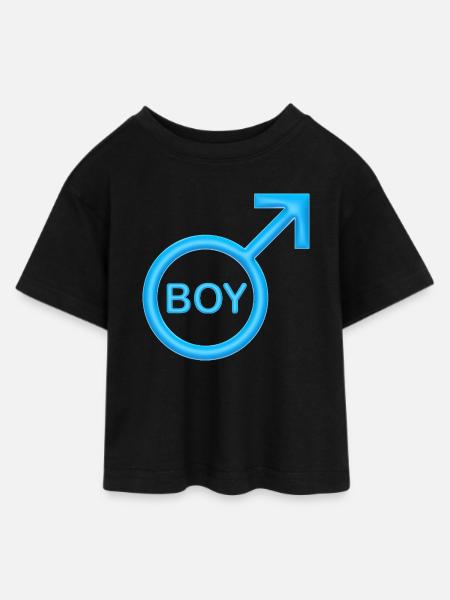 BOY - Teen Cropped Jersey T-Shirt - Schwarz