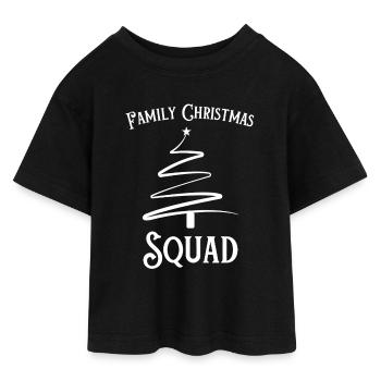 Family Christmas Tree Squad - Teen Cropped Jersey T-Shirt - black - Front - AI Model Teenager Female light (150cm)
