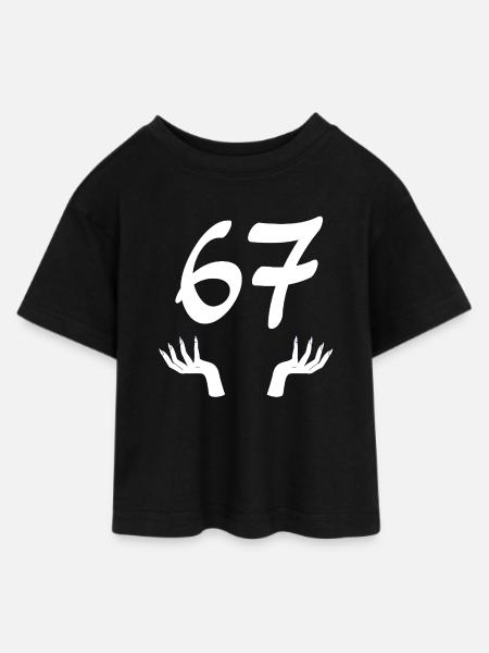 67 Six-Seven - Teen Cropped Jersey T-Shirt - Schwarz