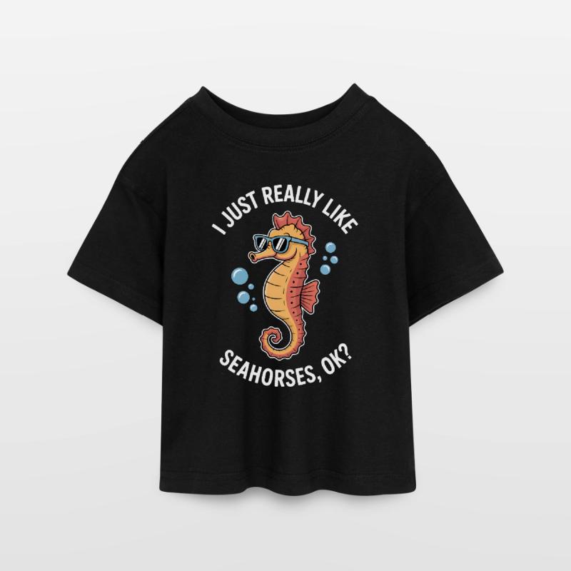 Seepferdchen Spruch Lustiges Seepferdchen Geschenk Teen Cropped Jersey T-Shirt