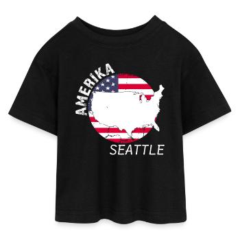 Seattle - Teen Cropped Jersey T-Shirt - Schwarz - Vorne - AI Model Teenager Female light (150cm)