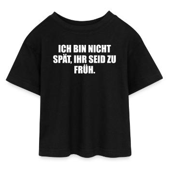 Ich bin nicht zu spät – ihr seid zu früh - Teen Cropped Jersey T-Shirt - Schwarz - Vorne - AI Model Teenager Female light (150cm)