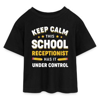 Receptionist School Receptionist - Teen Cropped Jersey T-Shirt - black - Front - AI Model Teenager Female light (150cm)